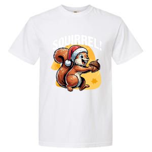 The Nut Before Christmas Santa Hat Funny Squirrel Lover Xmas Gift Garment-Dyed Heavyweight T-Shirt