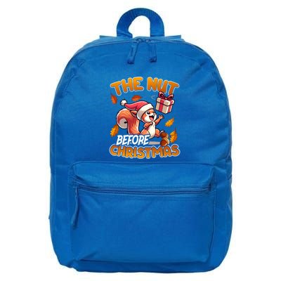 The Nut Before Christmas Santa Hat Funny Squirrel Lover Xmas Gift 16 in Basic Backpack