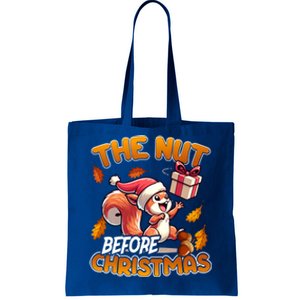 The Nut Before Christmas Santa Hat Funny Squirrel Lover Xmas Gift Tote Bag