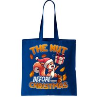 The Nut Before Christmas Santa Hat Funny Squirrel Lover Xmas Gift Tote Bag