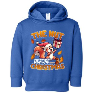 The Nut Before Christmas Santa Hat Funny Squirrel Lover Xmas Gift Toddler Hoodie