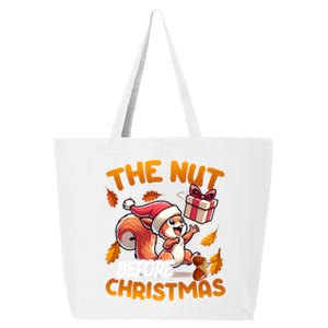 The Nut Before Christmas Santa Hat Funny Squirrel Lover Xmas Gift 25L Jumbo Tote