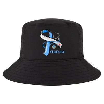 T1D Nurse Blue Ribbon Diabetes Awareness Cool Comfort Performance Bucket Hat