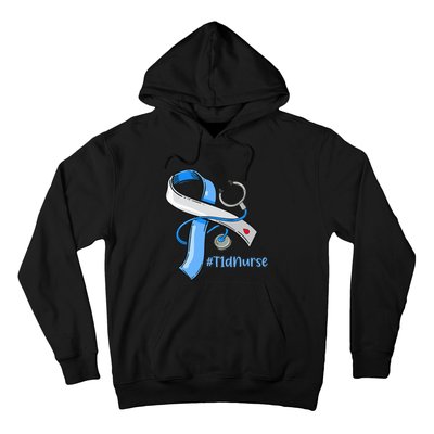 T1D Nurse Blue Ribbon Diabetes Awareness Hoodie