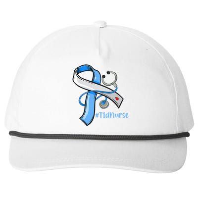 T1D Nurse Blue Ribbon Diabetes Awareness Snapback Five-Panel Rope Hat