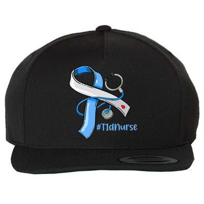 T1D Nurse Blue Ribbon Diabetes Awareness Wool Snapback Cap