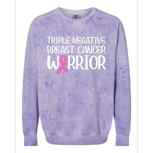 Triple Negative Breast Cancer Awareness Warrior Pink Rainbow Colorblast Crewneck Sweatshirt