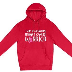 Triple Negative Breast Cancer Awareness Warrior Pink Rainbow Premium Pullover Hoodie