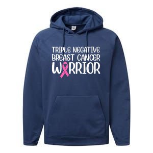 Triple Negative Breast Cancer Awareness Warrior Pink Rainbow Performance Fleece Hoodie