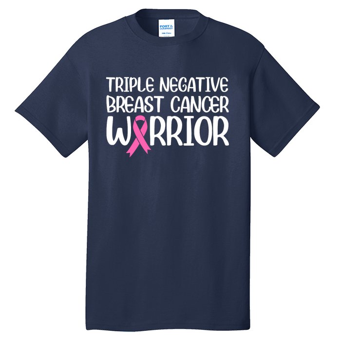 Triple Negative Breast Cancer Awareness Warrior Pink Rainbow Tall T-Shirt