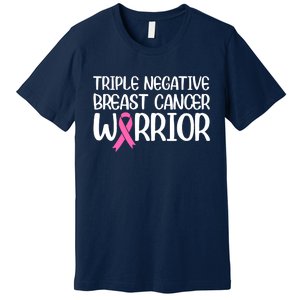 Triple Negative Breast Cancer Awareness Warrior Pink Rainbow Premium T-Shirt