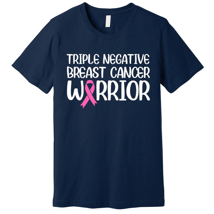 Triple Negative Breast Cancer Awareness Warrior Pink Rainbow Premium T-Shirt