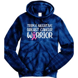 Triple Negative Breast Cancer Awareness Warrior Pink Rainbow Tie Dye Hoodie