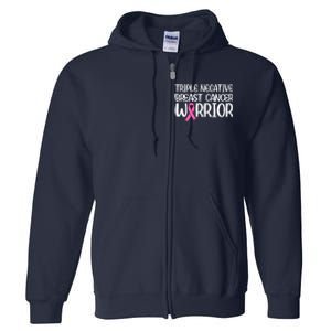 Triple Negative Breast Cancer Awareness Warrior Pink Rainbow Full Zip Hoodie