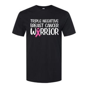 Triple Negative Breast Cancer Awareness Warrior Pink Rainbow Softstyle CVC T-Shirt