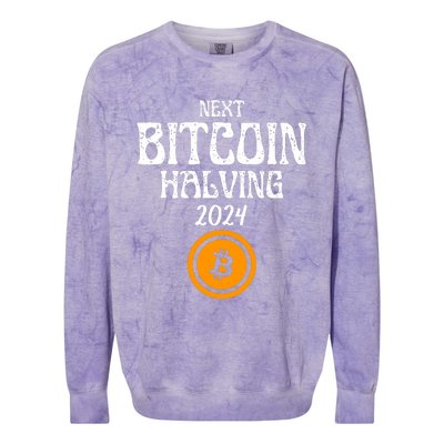 The Next Bitcoin Halving Is 2024 Block Reward Halvening Btc Colorblast Crewneck Sweatshirt