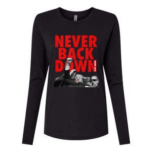 Trump Never Back Down Trump 2024 Womens Cotton Relaxed Long Sleeve T-Shirt