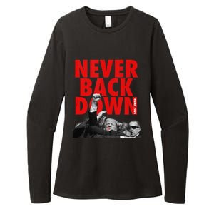 Trump Never Back Down Trump 2024 Womens CVC Long Sleeve Shirt