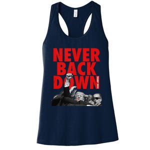 Trump Never Back Down Trump 2024 Women's Racerback Tank