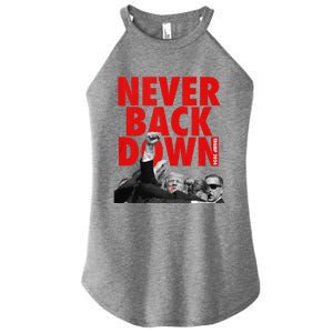 Trump Never Back Down Trump 2024 Women's Perfect Tri Rocker Tank