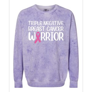 Triple Negative Breast Cancer Awareness Warrior Pink Rainbow Meaningful Gift Colorblast Crewneck Sweatshirt