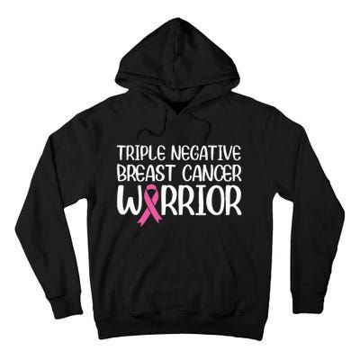 Triple Negative Breast Cancer Awareness Warrior Pink Rainbow Tall Hoodie