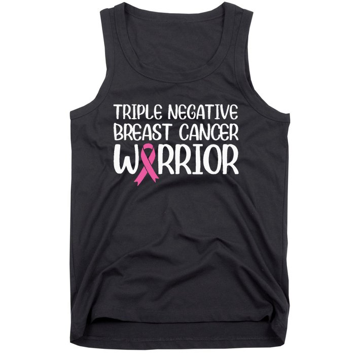 Triple Negative Breast Cancer Awareness Warrior Pink Rainbow Tank Top