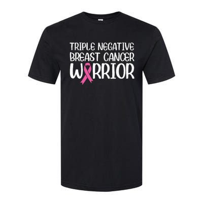 Triple Negative Breast Cancer Awareness Warrior Pink Rainbow Softstyle CVC T-Shirt