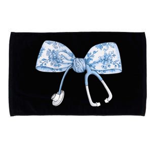 Toile Nurse Bow Blue Coquette Nurse Stethoscope Bow Microfiber Hand Towel