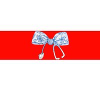 Toile Nurse Bow Blue Coquette Nurse Stethoscope Bow Bumper Sticker