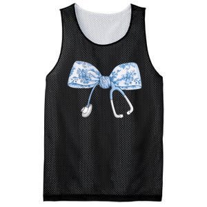 Toile Nurse Bow Blue Coquette Nurse Stethoscope Bow Mesh Reversible Basketball Jersey Tank