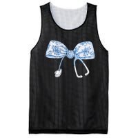 Toile Nurse Bow Blue Coquette Nurse Stethoscope Bow Mesh Reversible Basketball Jersey Tank