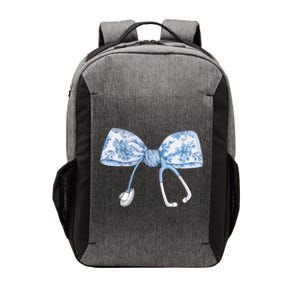 Toile Nurse Bow Blue Coquette Nurse Stethoscope Bow Vector Backpack