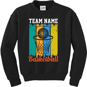 Team Name Basketball For Basketball Team Sport Bball Kids Sweatshirt