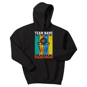 Team Name Basketball For Basketball Team Sport Bball Kids Hoodie