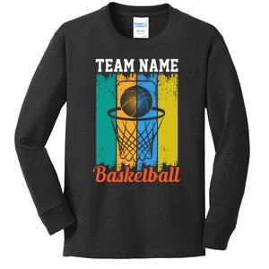 Team Name Basketball For Basketball Team Sport Bball Kids Long Sleeve Shirt