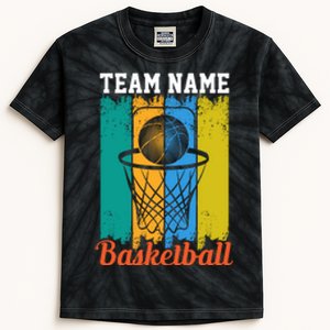 Team Name Basketball For Basketball Team Sport Bball Kids Tie-Dye T-Shirt