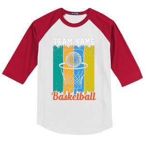 Team Name Basketball For Basketball Team Sport Bball Kids Colorblock Raglan Jersey