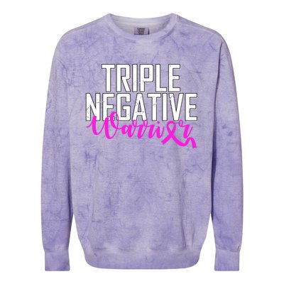 Triple Negative Breast Cancer Warrior Colorblast Crewneck Sweatshirt