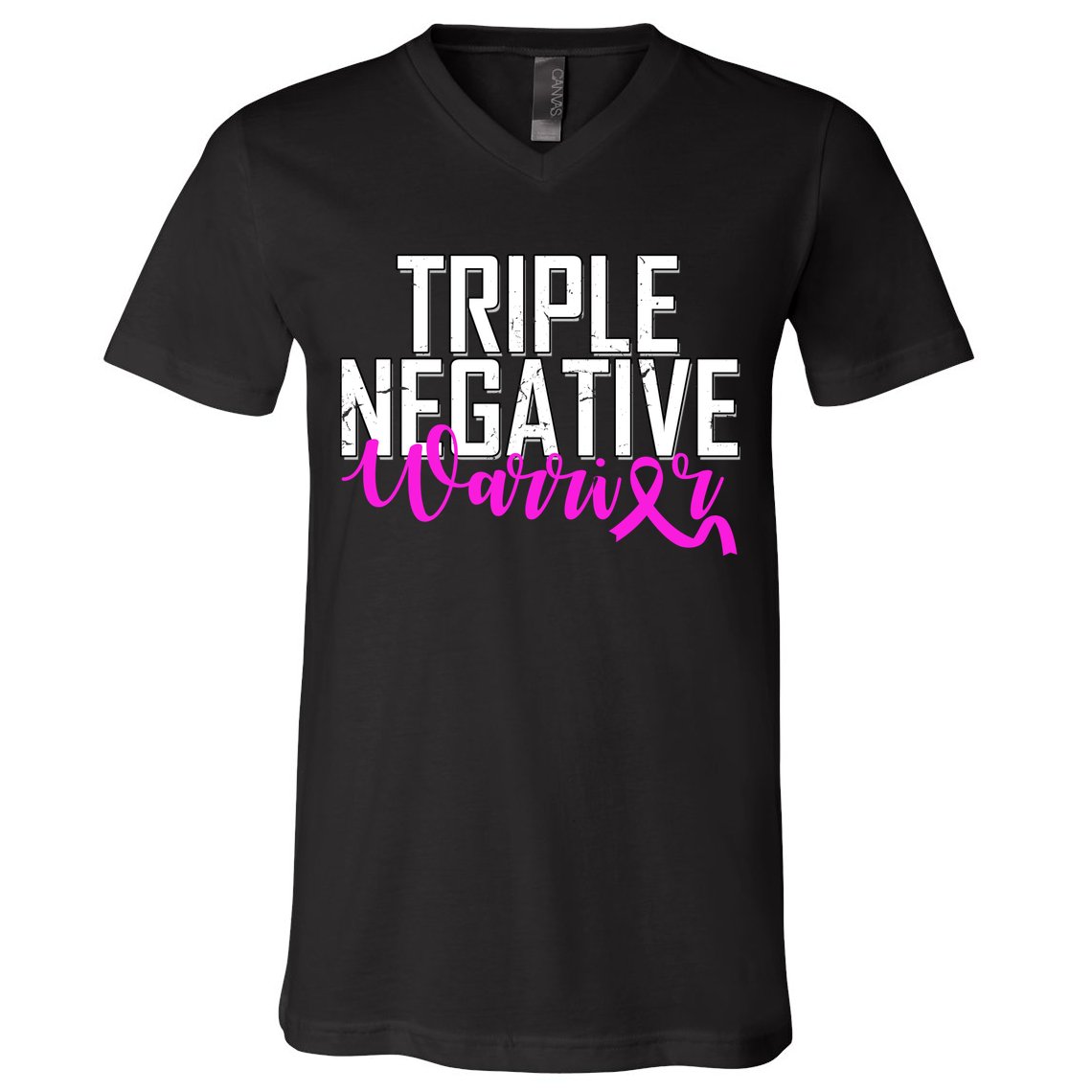 Triple Negative Breast Cancer Warrior V-Neck T-Shirt