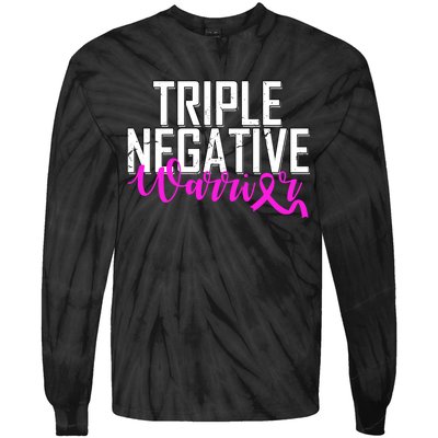 Triple Negative Breast Cancer Warrior Tie-Dye Long Sleeve Shirt