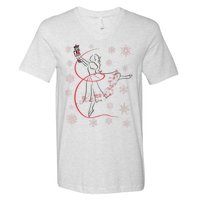 The Nutcracker Ballet And Clara Christmas Holiday Dance V-Neck T-Shirt