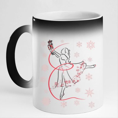 The Nutcracker Ballet And Clara Christmas Holiday Dance 11oz Black Color Changing Mug