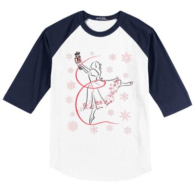 The Nutcracker Ballet And Clara Christmas Holiday Dance Baseball Sleeve Shirt