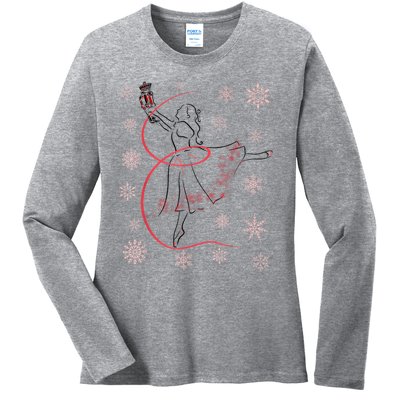 The Nutcracker Ballet And Clara Christmas Holiday Dance Ladies Long Sleeve Shirt