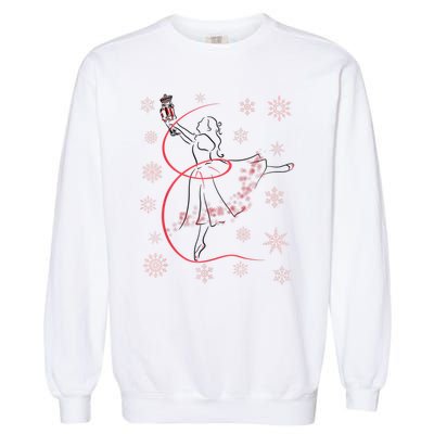 The Nutcracker Ballet And Clara Christmas Holiday Dance Garment-Dyed Sweatshirt