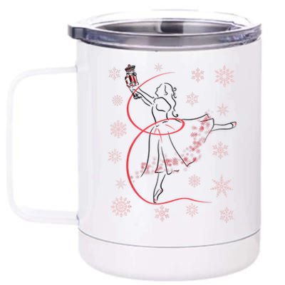 The Nutcracker Ballet And Clara Christmas Holiday Dance 12 oz Stainless Steel Tumbler Cup