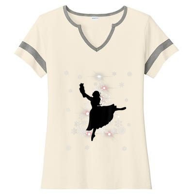 The Nutcracker Ballet, Clara, Tree Christmas Holiday Dance Ladies Halftime Notch Neck Tee