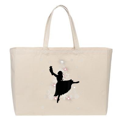 The Nutcracker Ballet, Clara, Tree Christmas Holiday Dance Cotton Canvas Jumbo Tote