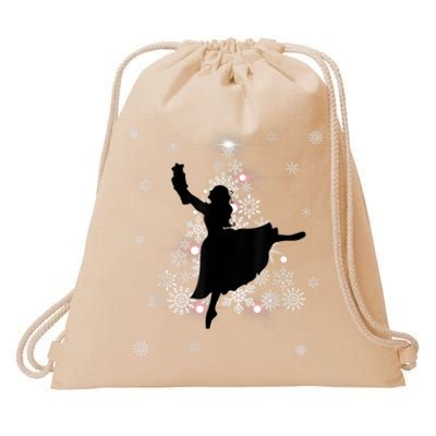 The Nutcracker Ballet, Clara, Tree Christmas Holiday Dance Drawstring Bag